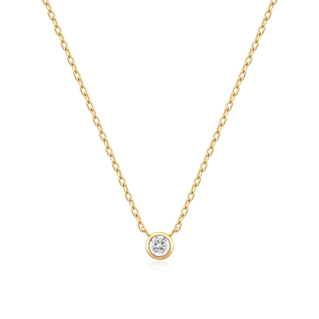 Ania Haie Gold Round Solitaire Cubic Zirconia Necklace N059 - 01GAnia HaieN059 - 01G