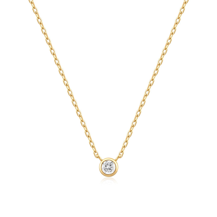 Ania Haie Gold Round Solitaire Cubic Zirconia Necklace N059 - 01GAnia HaieN059 - 01G