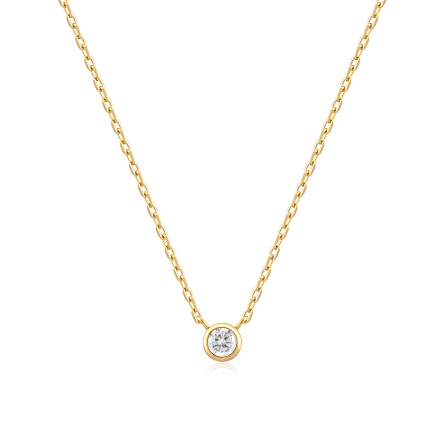 Ania Haie Gold Round Solitaire Cubic Zirconia Necklace N059 - 01GAnia HaieN059 - 01G