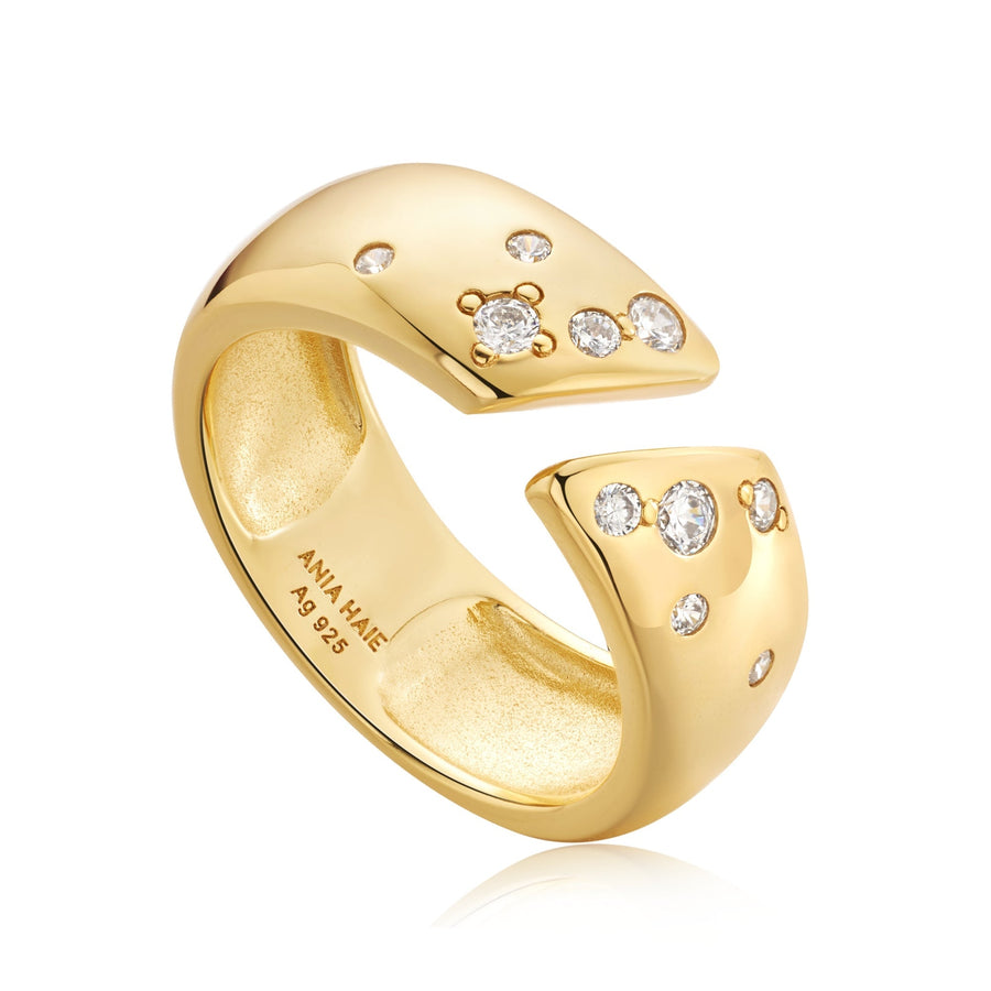 Ania Haie Gold Sparkle Wide Adjustable Ring R054 - 04GAnia HaieR054 - 04G