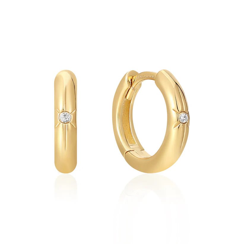 Ania Haie Gold Star Huggie Hoop Earrings E048 - 02GAnia HaieE048 - 02G