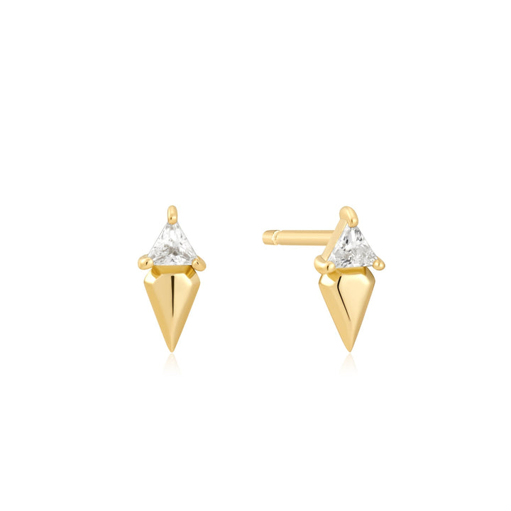 Ania Haie Gold Triangle Cubic Zirconia Geometric Stud Ear Jackets E059 - 04GAnia HaieE059 - 04G