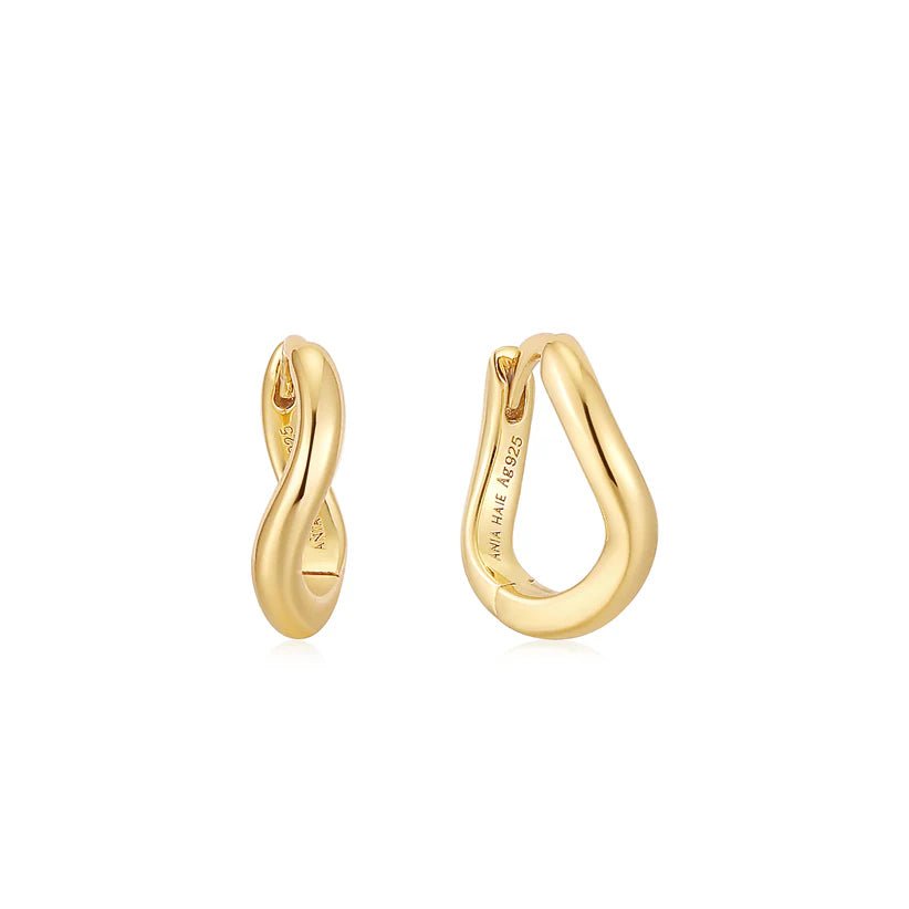 Ania Haie Gold Twist Huggie Hoop Earrings E048 - 03GAnia HaieE048 - 03G