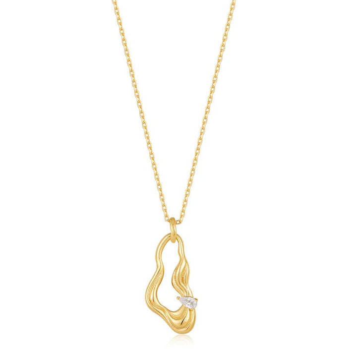 Ania Haie Gold Twisted Wave Drop Pendant Necklace N050 - 01GAnia HaieN050 - 01G