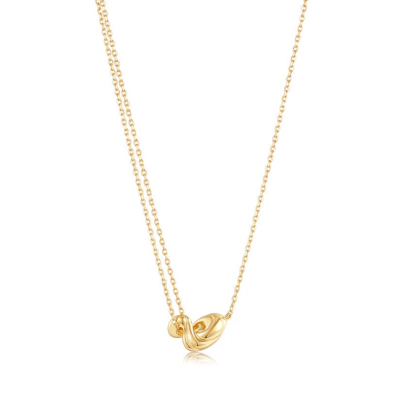 Ania Haie Gold Twisted Wave Mini Pendant Necklace N050 - 03GAnia HaieN050 - 03G