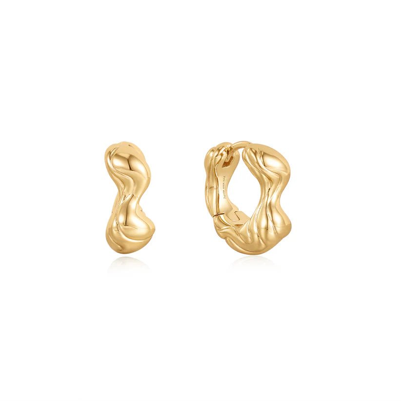 Ania Haie Gold Twisted Wave Thick Hoop Earrings E050 - 04GAnia HaieE050 - 04G