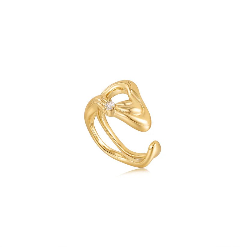 Ania Haie Gold Twisted Wave Wide Adjustable Ring R050 - 02GAnia HaieR050 - 02G