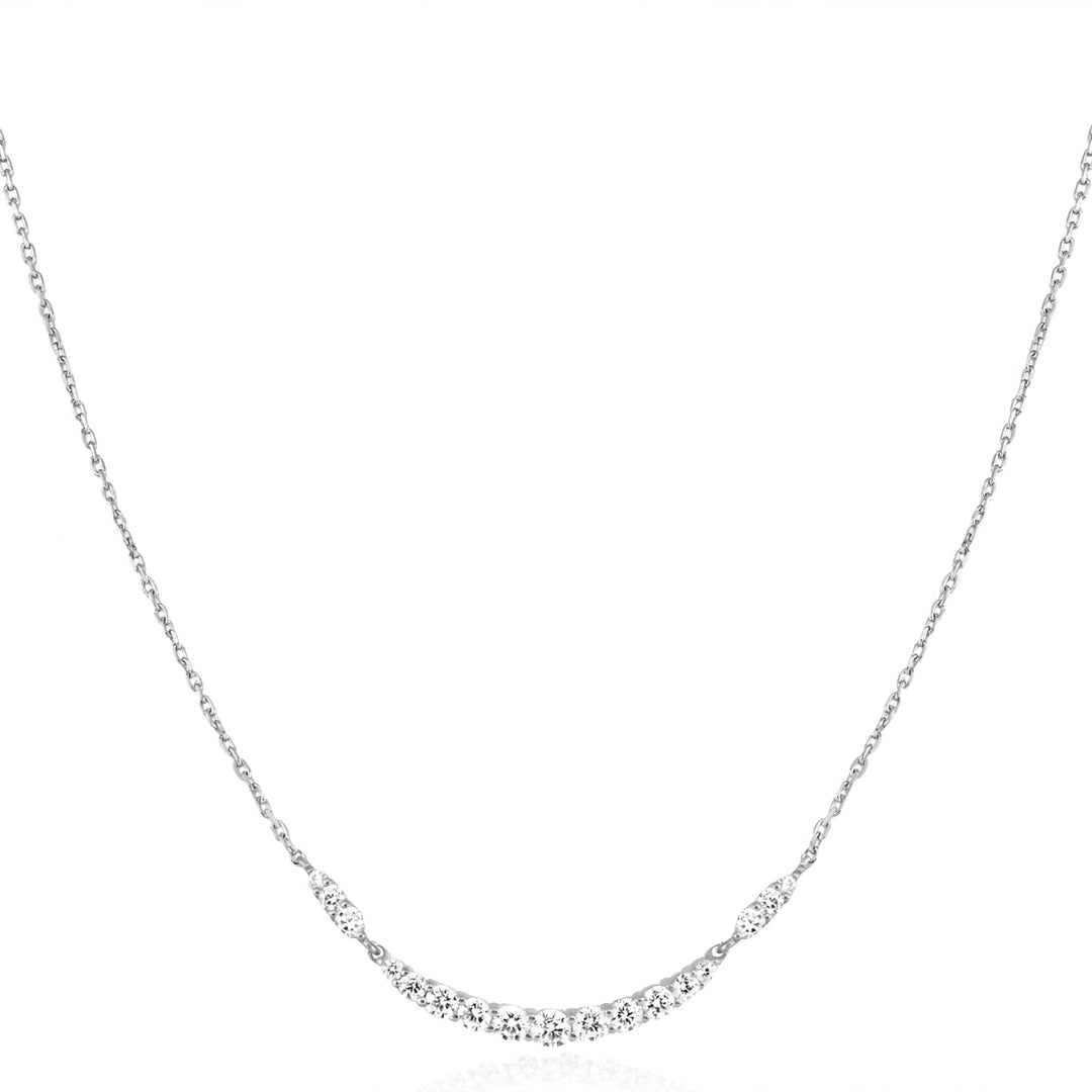 Ania Haie Silver Arc Pavé Necklace N056 - 02HAnia HaieN056 - 02H