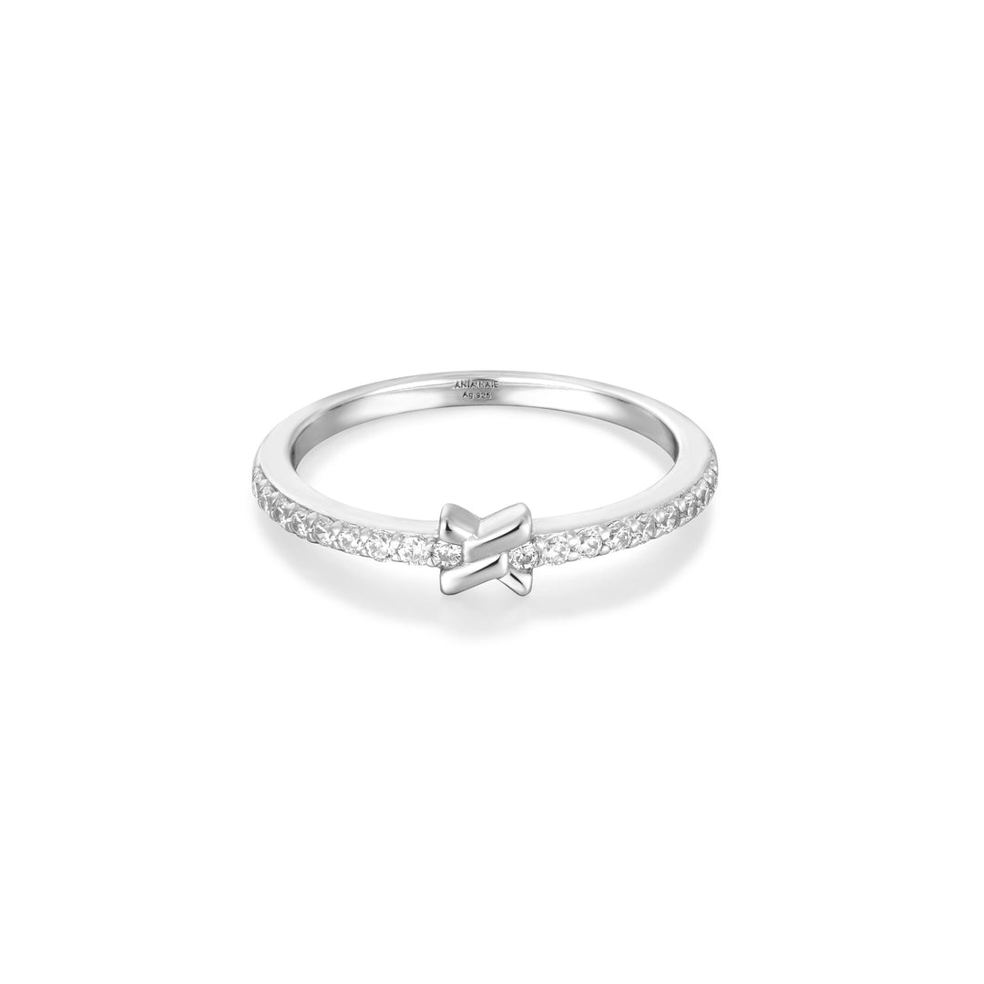 Ania Haie Silver Cross Cubic Zirconia Ring R061 - 01HAnia HaieR061 - 01H - 52