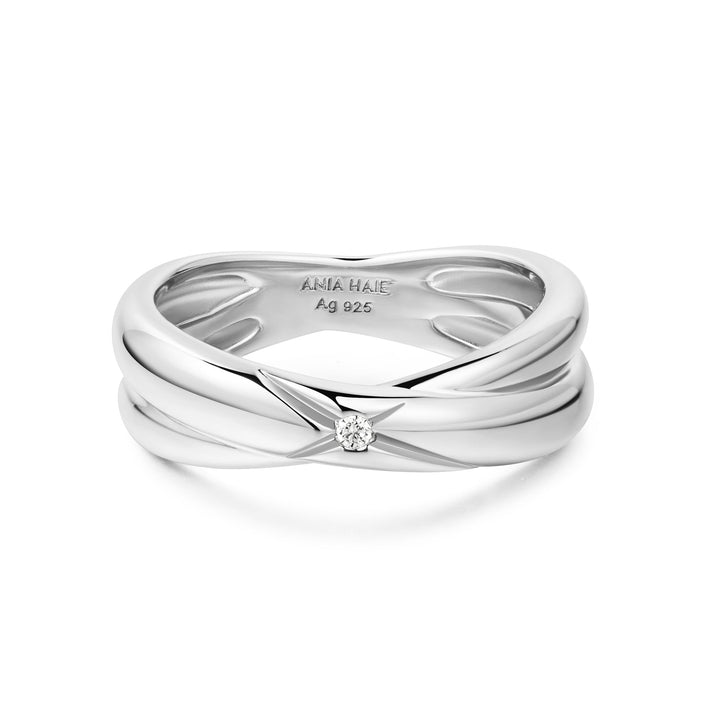 Ania Haie Silver Cross Double Ring R061 - 06HAnia HaieR061 - 06H - 52