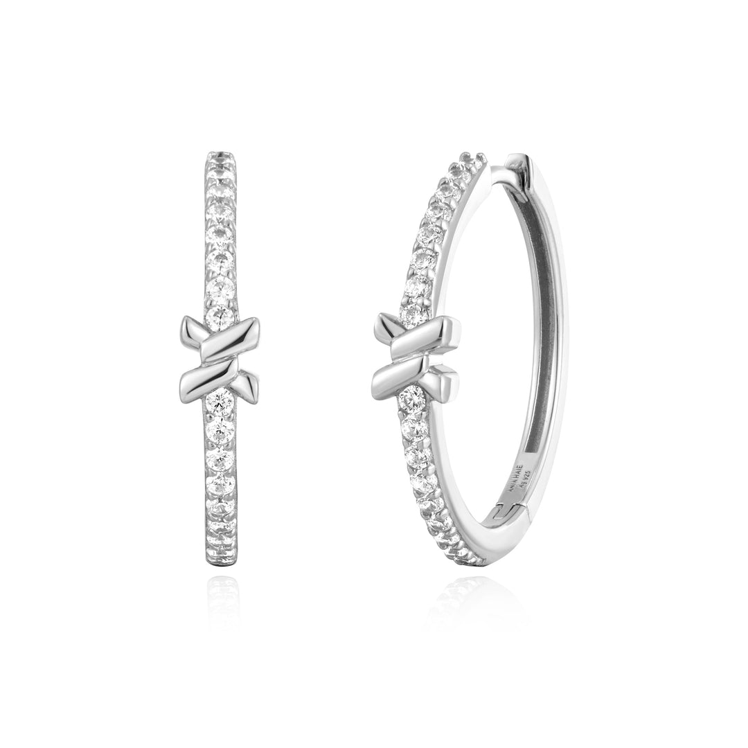 Ania Haie Silver Cross Hoops E061 - 14HAnia HaieE061 - 14H