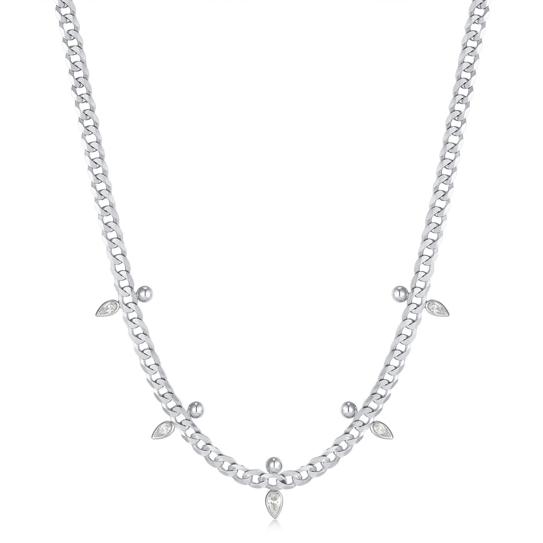 Ania Haie Silver Curb Chain Sparkle Point Necklace N053 - 07HAnia HaieN053 - 07H