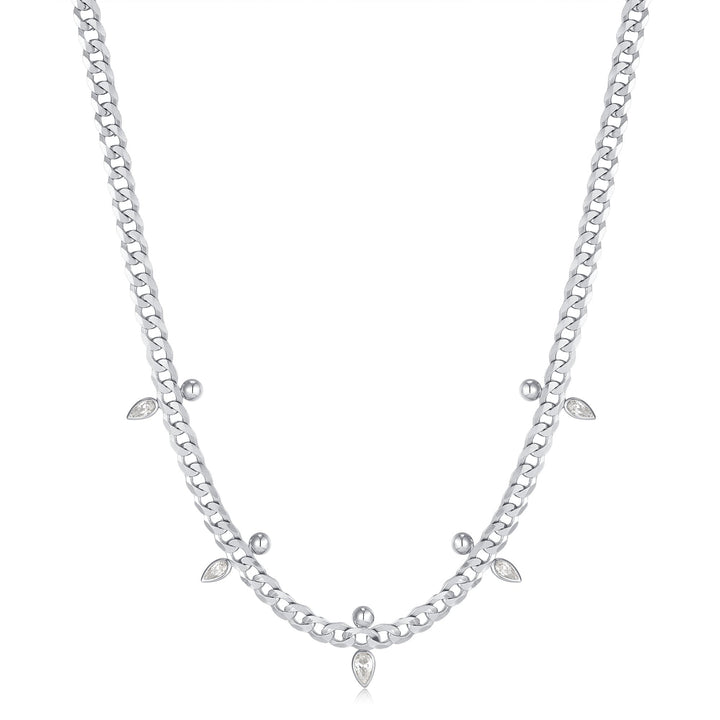 Ania Haie Silver Curb Chain Sparkle Point Necklace N053 - 07HAnia HaieN053 - 07H