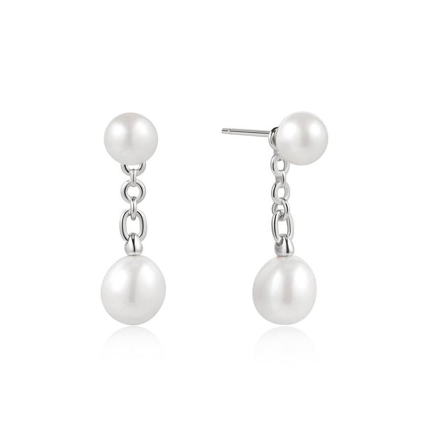 Ania Haie Silver Freshwater Pearl Stud Ear Jackets E058 - 06HAnia HaieE058 - 06H