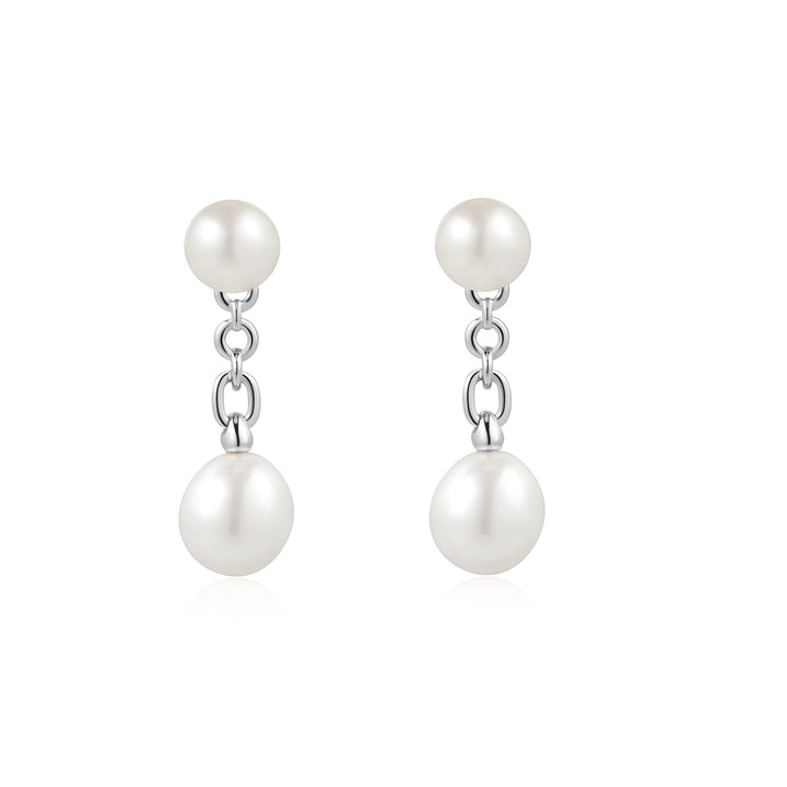 Ania Haie Silver Freshwater Pearl Stud Ear Jackets E058 - 06HAnia HaieE058 - 06H