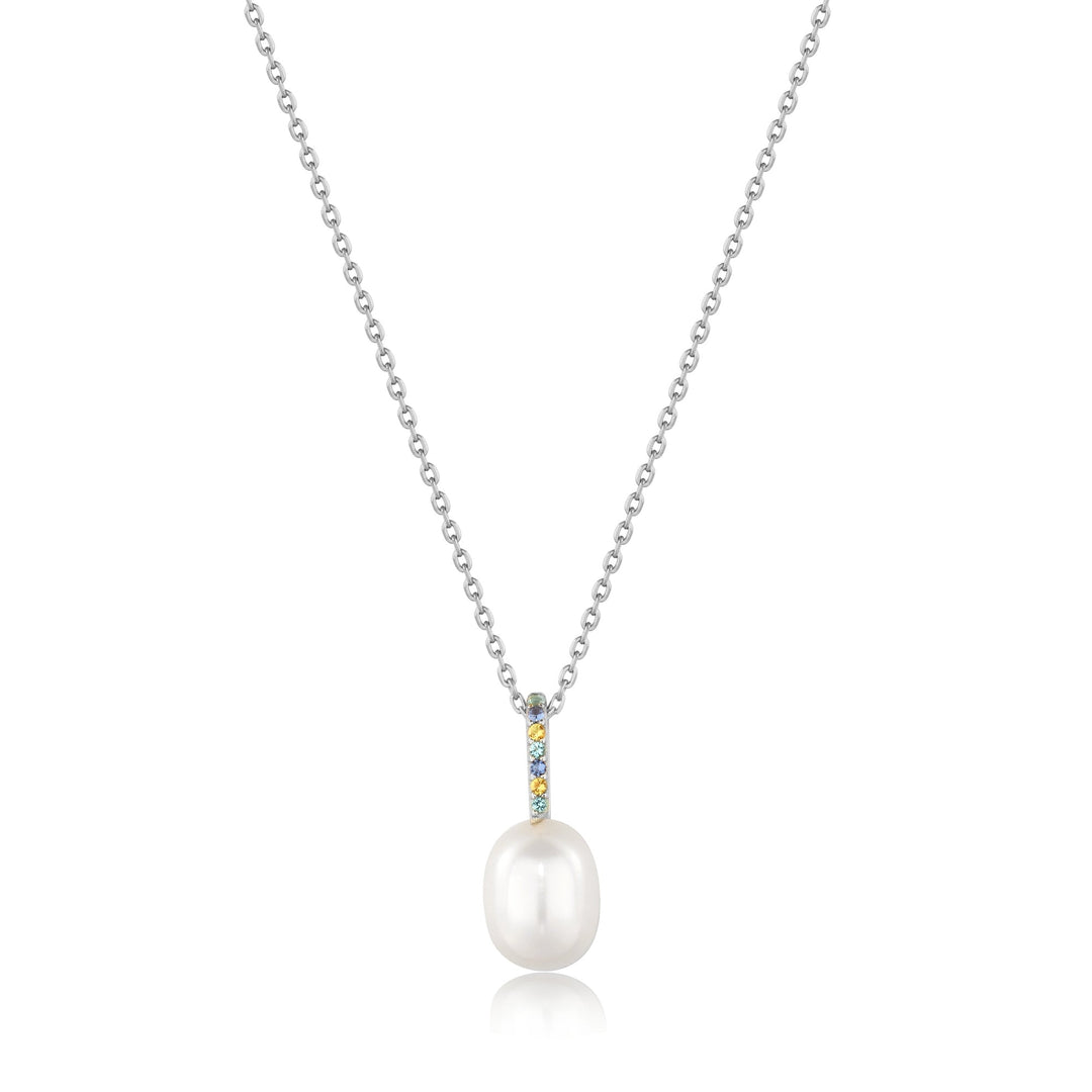 Ania Haie Silver Gem Pearl Drop Pendant Necklace N054 - 01HAnia HaieN054 - 01H