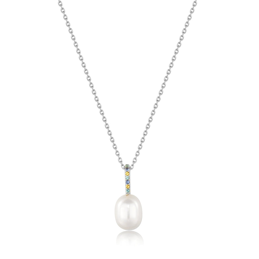 Ania Haie Silver Gem Pearl Drop Pendant Necklace N054 - 01HAnia HaieN054 - 01H