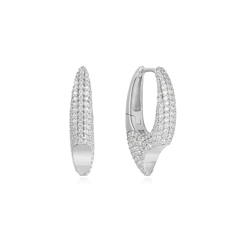 Ania Haie Silver Pavé Arrow Hoop Earrings E051 - 05HAnia HaieE051 - 05H