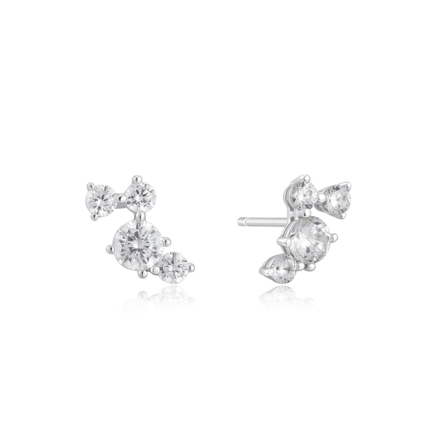 Ania Haie Silver Pavé Climber Stud Earrings E058 - 09HAnia HaieE058 - 09H