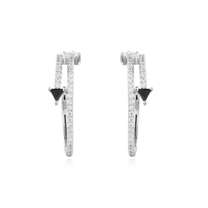 Ania Haie Silver Pave Double Arrow Stud Hoops E059 - 18HAnia HaieE059 - 18H