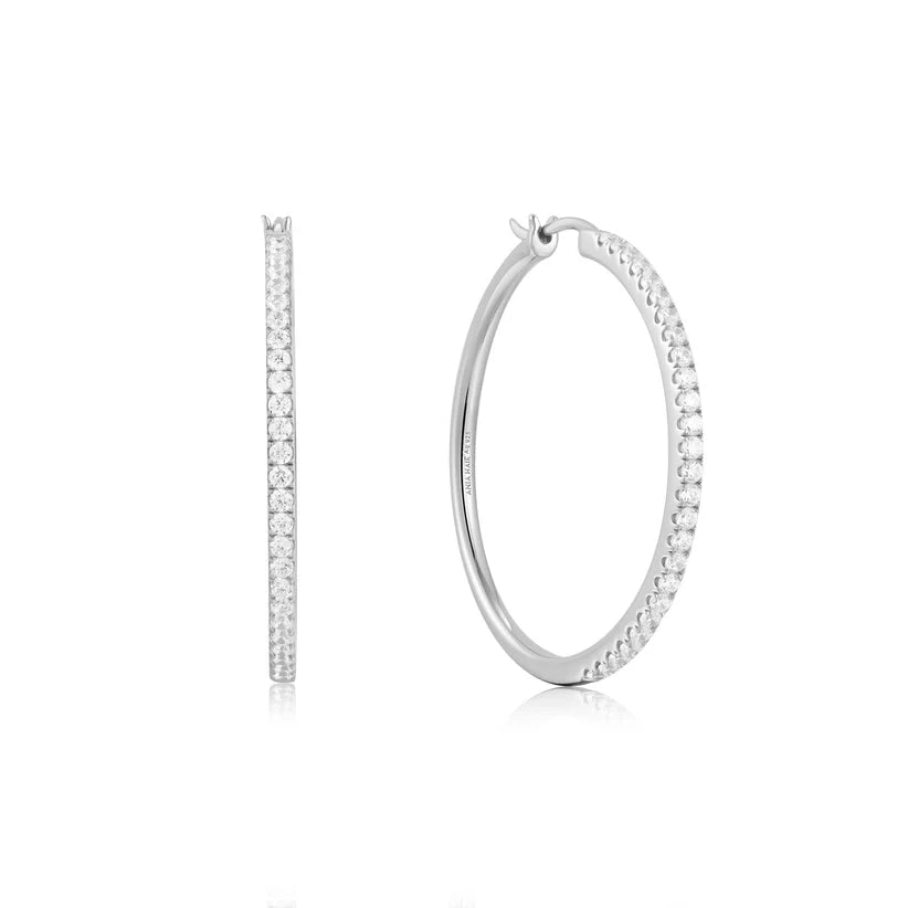 Ania Haie Silver Pavé Hoop Earrings E052 - 03HAnia HaieE052 - 03H