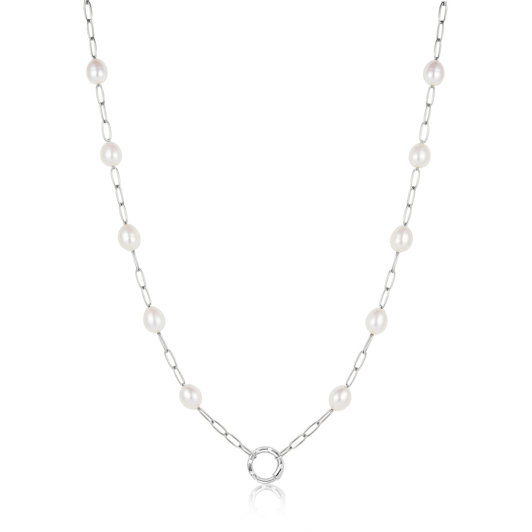 Ania Haie Silver Pearl Chain Charm Connector Necklace N055 - 03HAnia HaieN055 - 03H