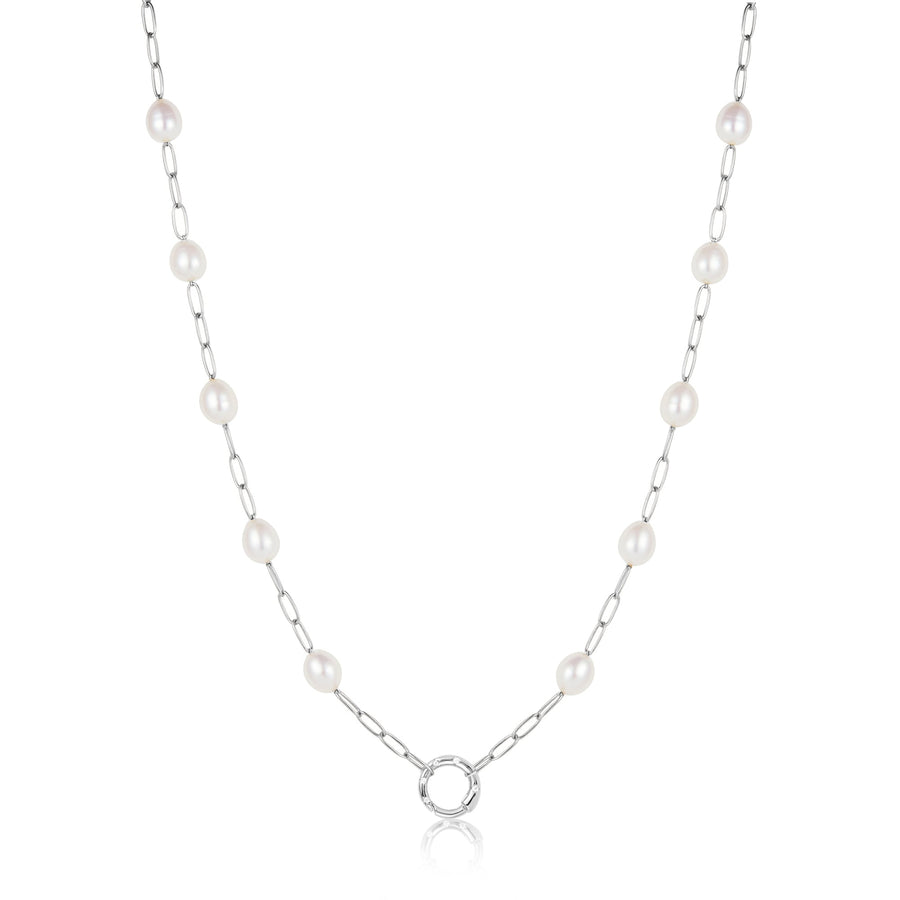 Ania Haie Silver Pearl Chain Charm Connector Necklace N055 - 03HAnia HaieN055 - 03H