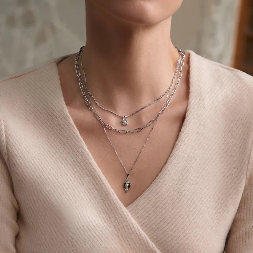 Ania Haie Silver Pearl Geometric Pendant Necklace N054 - 03HAnia HaieN054 - 03H