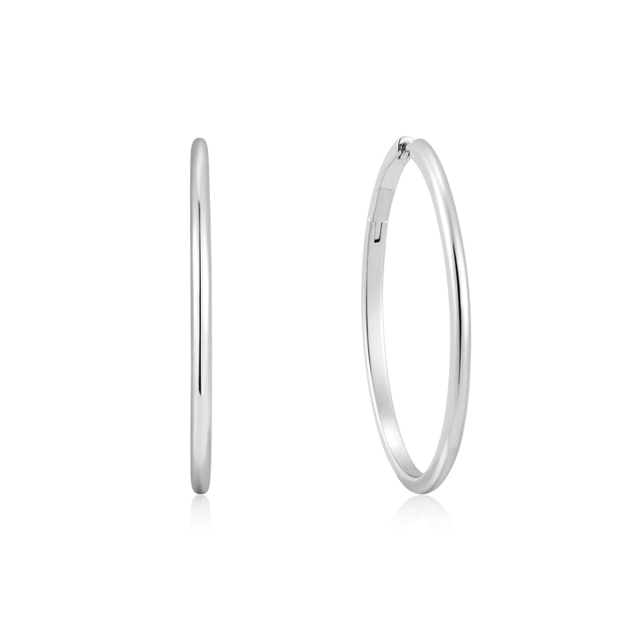 Ania Haie Silver Plain Oversized Hoops E059 - 21HAnia HaieE059 - 21H