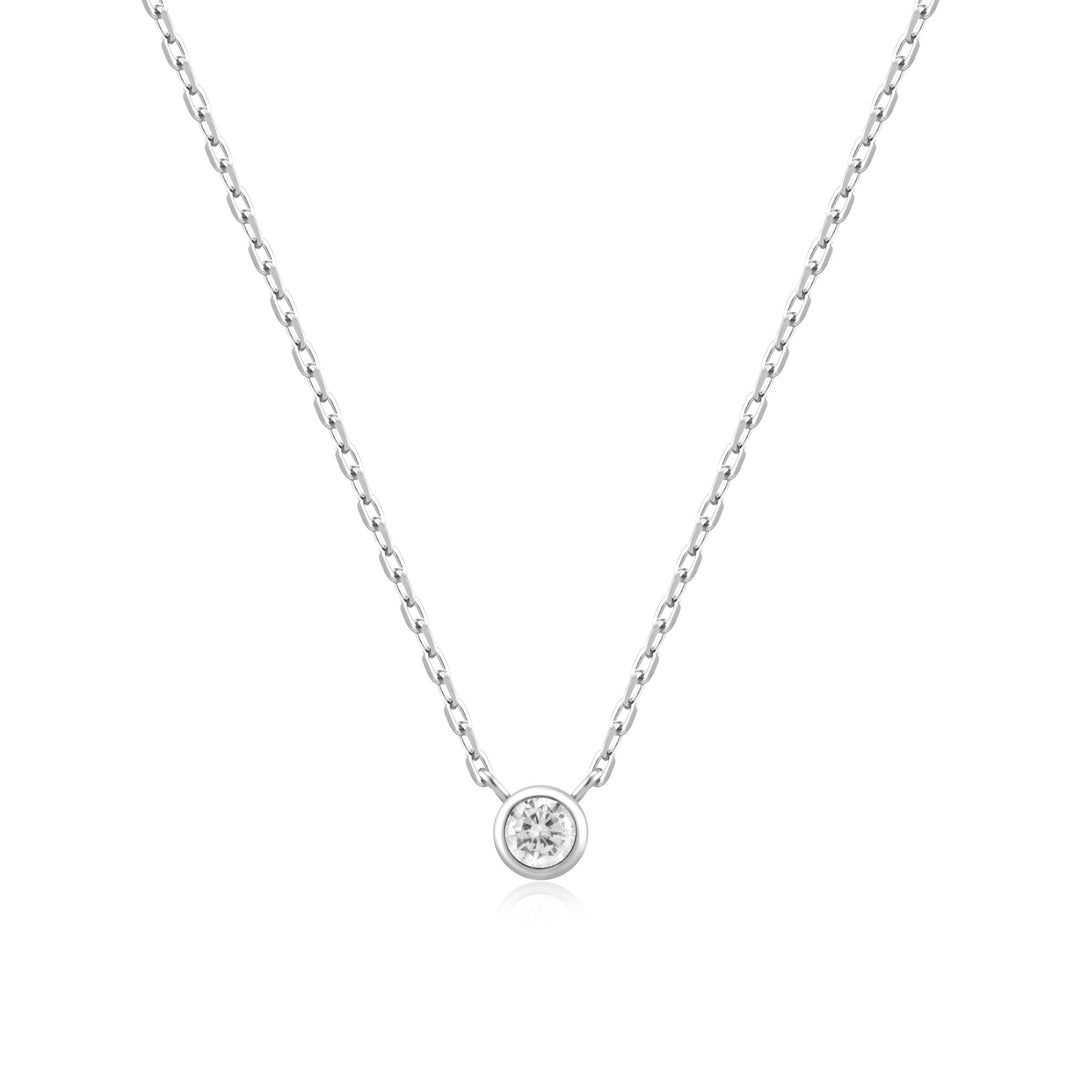 Ania Haie Silver Round Solitaire Cubic Zirconia Necklace N059 - 01HAnia HaieN059 - 01H