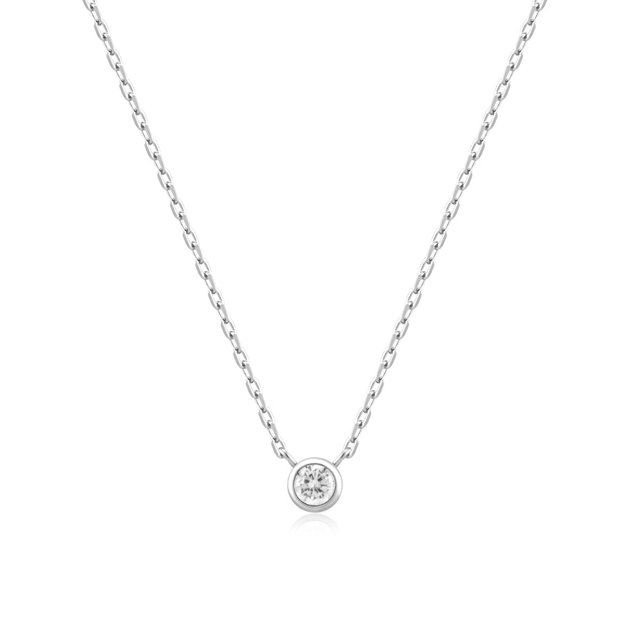 Ania Haie Silver Round Solitaire Cubic Zirconia Necklace N059 - 01HAnia HaieN059 - 01H