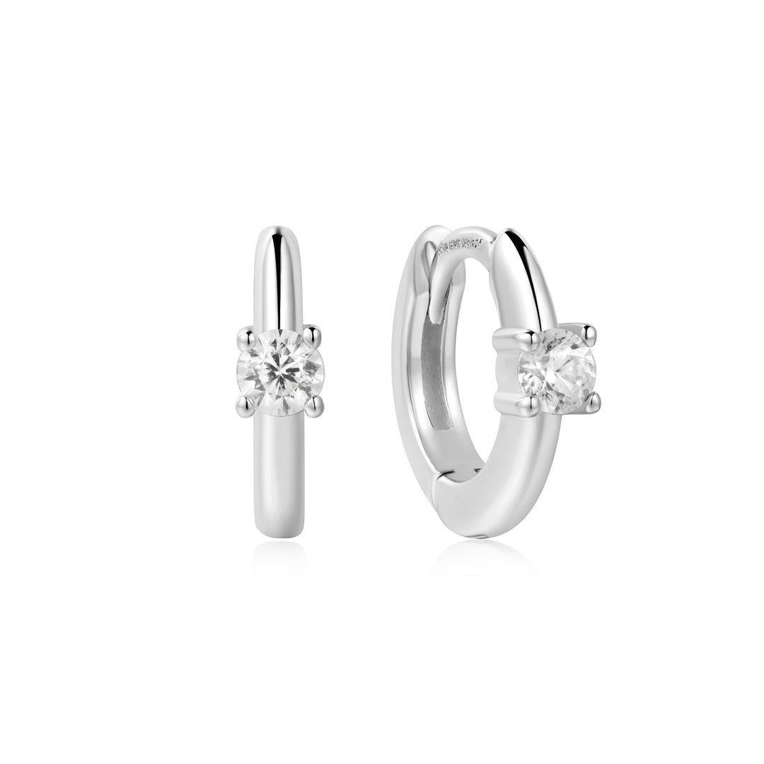 Ania Haie Silver Solitaire Cubic Zirconia Mini Huggies E061 - 03HAnia HaieE061 - 03H