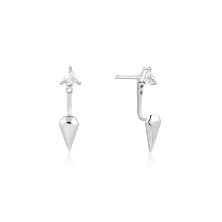 Ania Haie Silver Triangle Cubic Zirconia Geometric Stud Ear Jackets E059 - 11HAnia HaieE059 - 11H