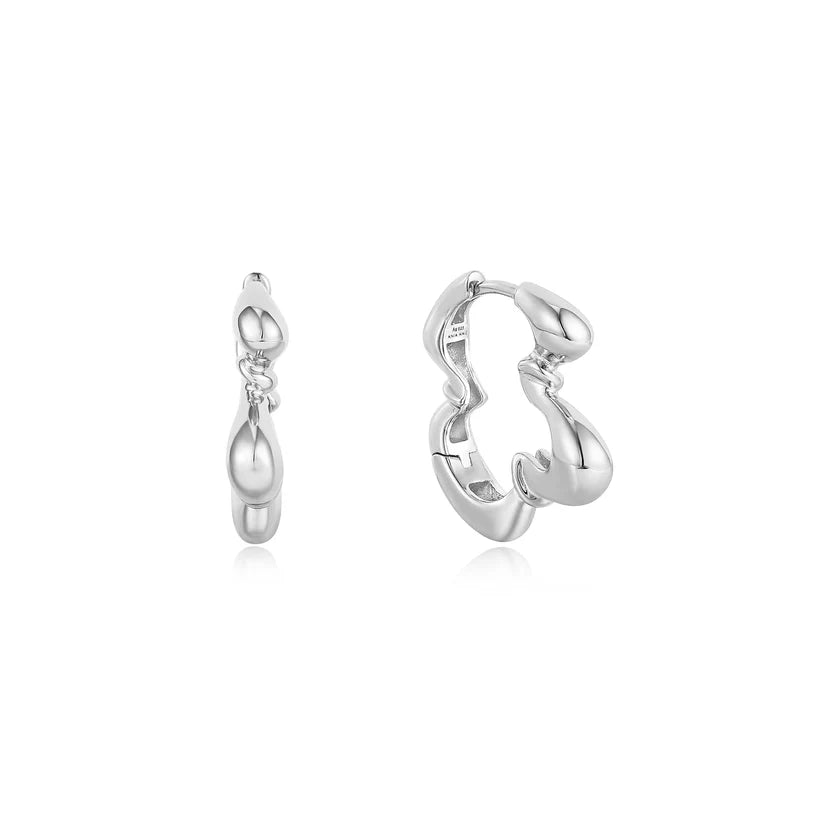 Ania Haie Silver Twisted Wave Hoop Earrings E050 - 03HAnia HaieE050 - 03H