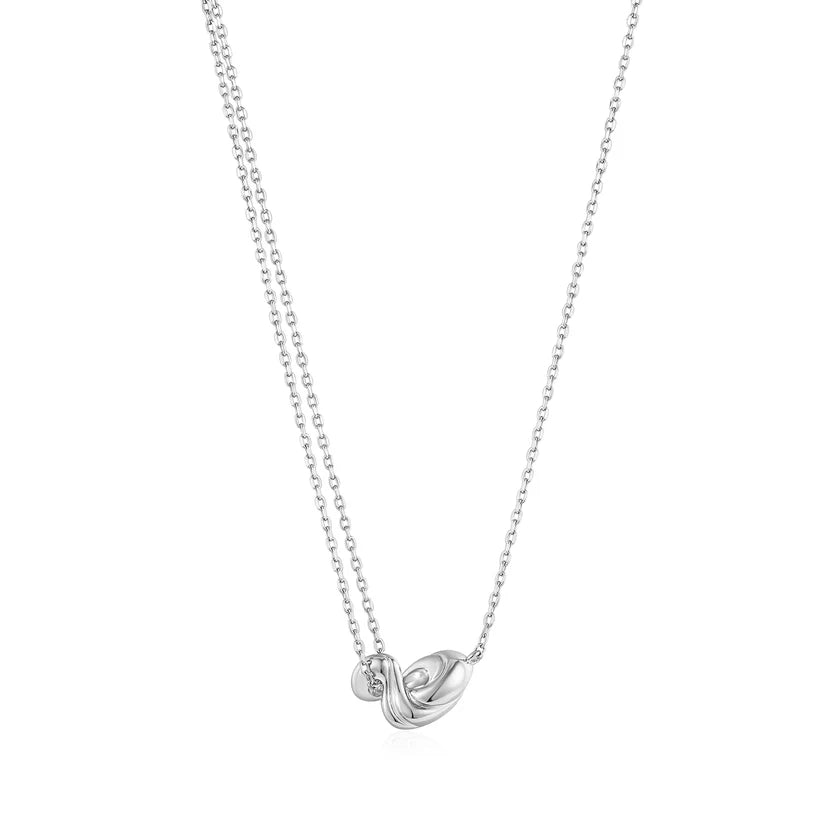 Ania Haie Silver Twisted Wave Mini Pendant Necklace N050 - 03HAnia HaieN050 - 03H