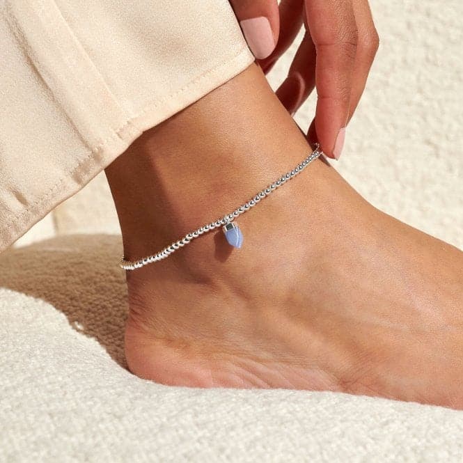 Anklet Blue Agate Crystal Silver Plated Anklet 23cm Stretch Anklet 6946Joma Jewellery6946