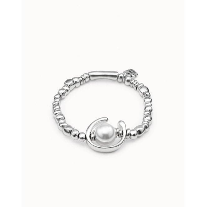 Another Round Oh Oh Oh! White Metal Pearl Shell BraceletUNOde50PUL1358BPLMTL0L