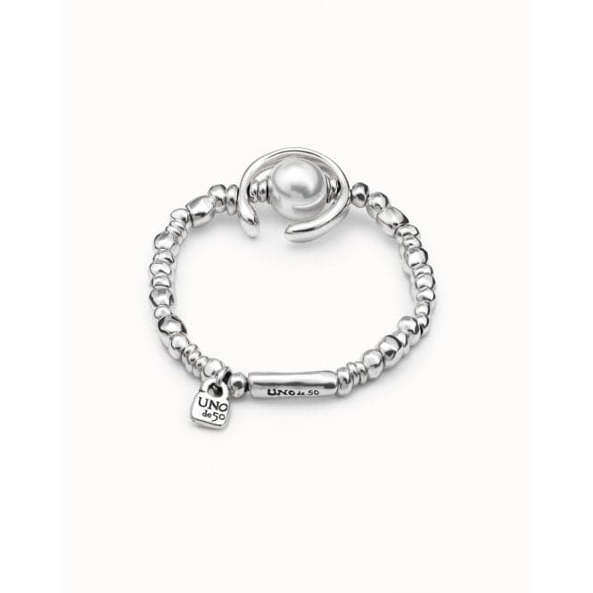 Another Round Oh Oh Oh! White Metal Pearl Shell BraceletUNOde50PUL1358BPLMTL0L