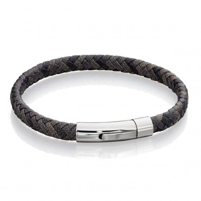 Antique Grey Woven Leather Bracelet B5420Fred BennettB5420