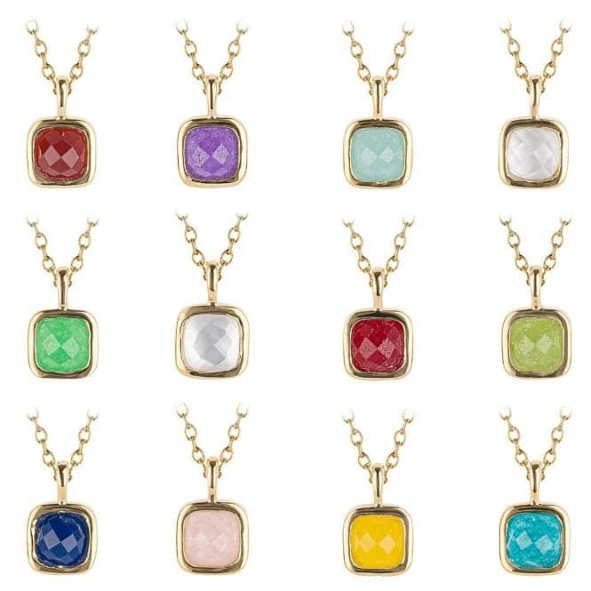 April Birthstone Rock Crystal Gold Plated Silver Necklace N4509D for DiamondN4509