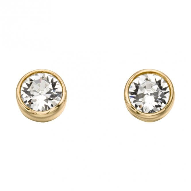 April Yellow Gold Plated Birthstone Earrings with Swarovski Crystal E1540BeginningsE1540