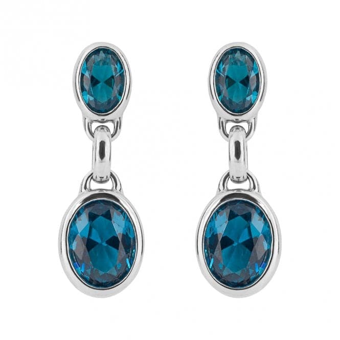 Aqua Nano Crystal Double Drop Earrings E6225TFiorelli SilverE6225T