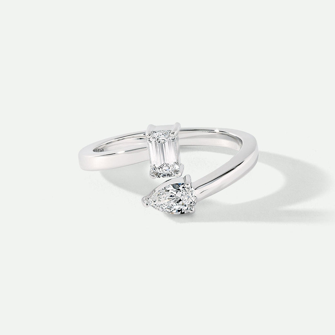 Aria | 9ct White Gold 0.55ct tw Lab Grown Diamond Toi et Moi RingCreated BrillianceBA0073904 - L