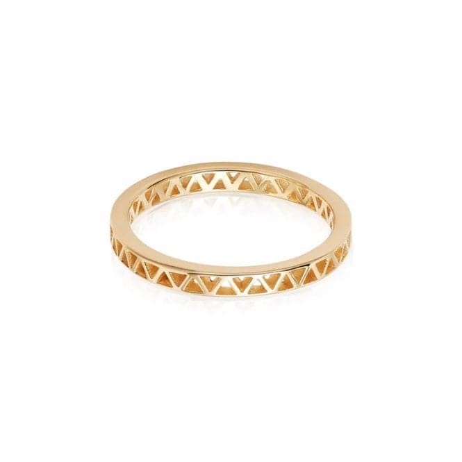 Artisan Stamped Stacking 18ct Gold Plated Ring NR05_GPDaisyNR05_GP_L