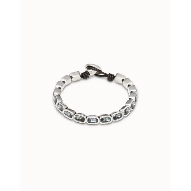Asceplius Grey Faceted Crystal BraceletUNOde50PUL2152NGRMTL0L