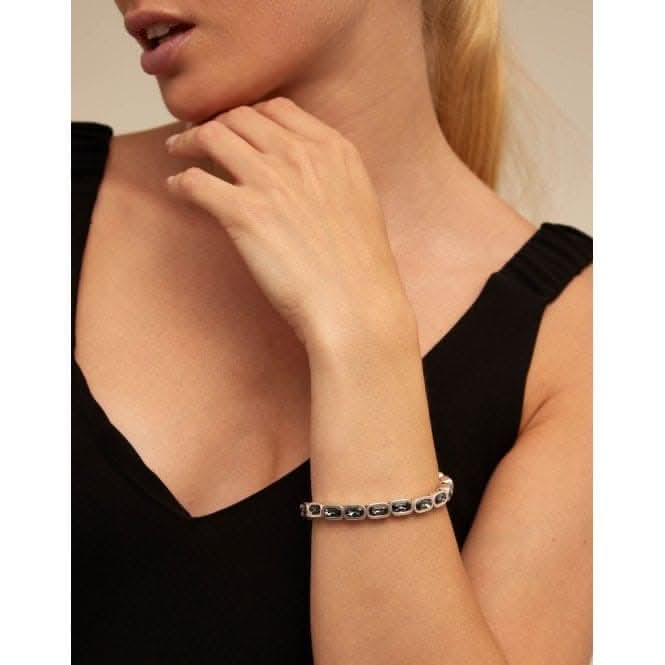 Asceplius Grey Faceted Crystal BraceletUNOde50PUL2152NGRMTL0L