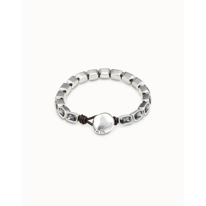 Asceplius Grey Faceted Crystal BraceletUNOde50PUL2152NGRMTL0L