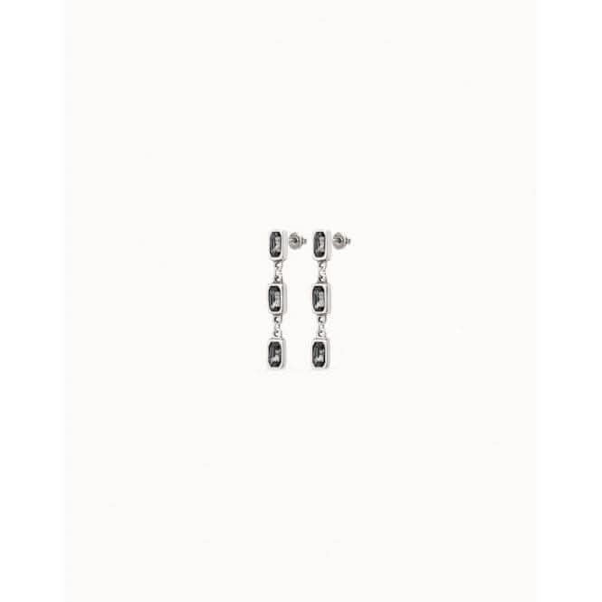 Asceplius Grey Faceted Crystal EarringsUNOde50PEN0785NGRMTL0U