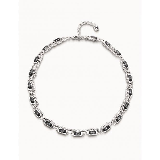 Asceplius Grey Faceted Crystal NecklaceUNOde50COL1739NGRMTL0U