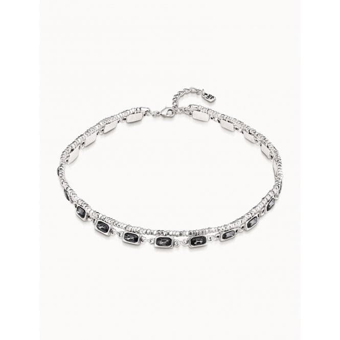 Asceplius Grey Faceted Crystal NecklaceUNOde50COL1739NGRMTL0U